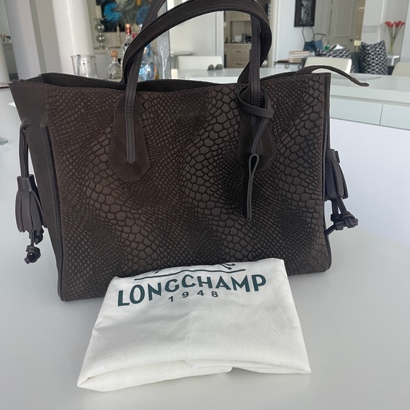 Longchamp Penelope Python Snakeskin Embossed Tote Bag - Picture 7 of 15
